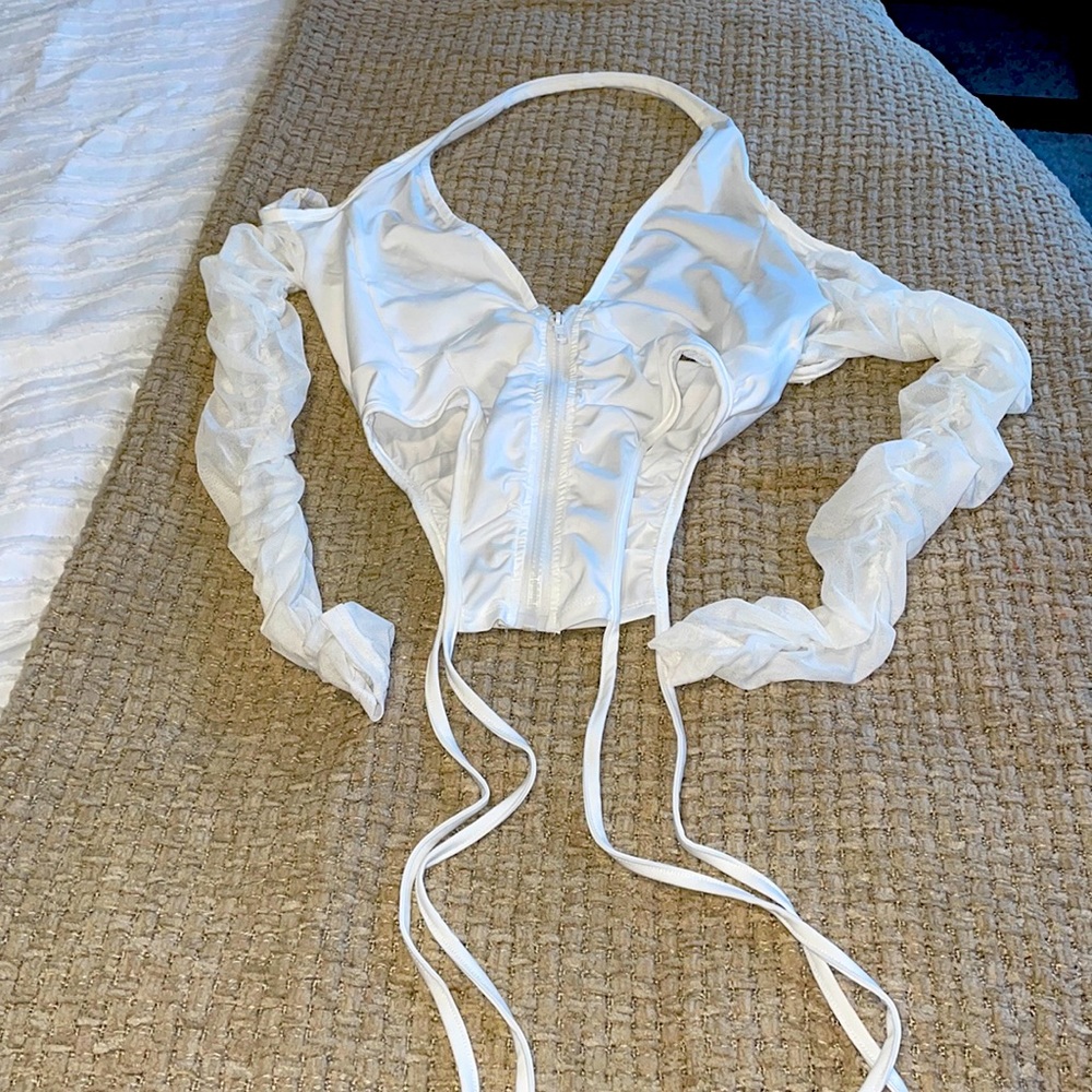 White crop top